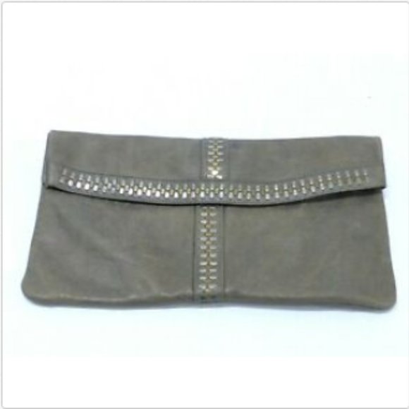 CALEEN CORDERO Handbags - Calleen Cordero Brown Leather Fold-over w/Studs
